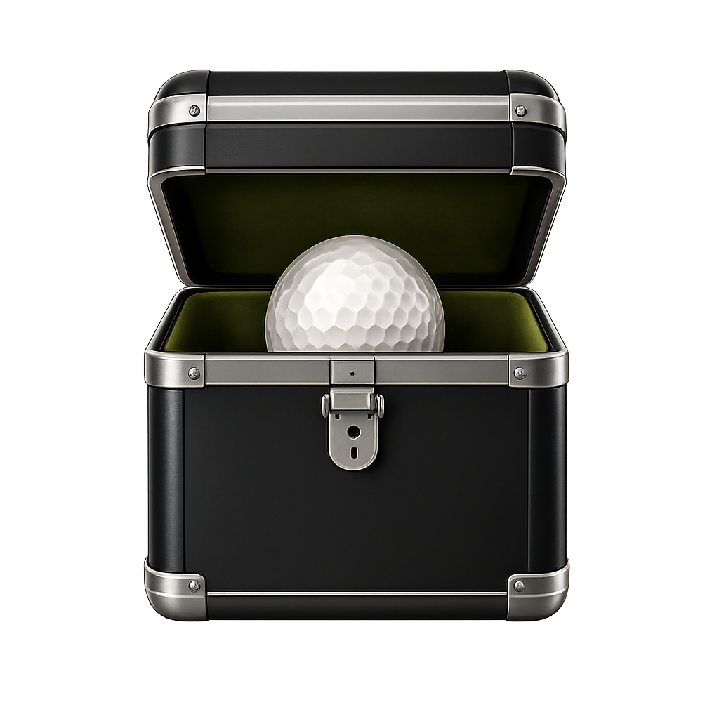 Swing Recall open chest with a golf ball